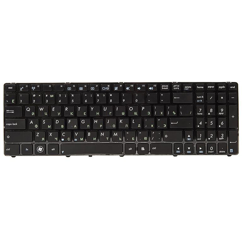 Клавіатура PowerPlant для ноутбука Asus K52, K52J, K52JK чорний, чорний фрейм (KB310241)