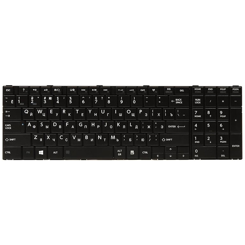 Клавіатура PowerPlant для ноутбука Toshiba Satellite C850, C870 чорний, чорний фрейм (KB310272)