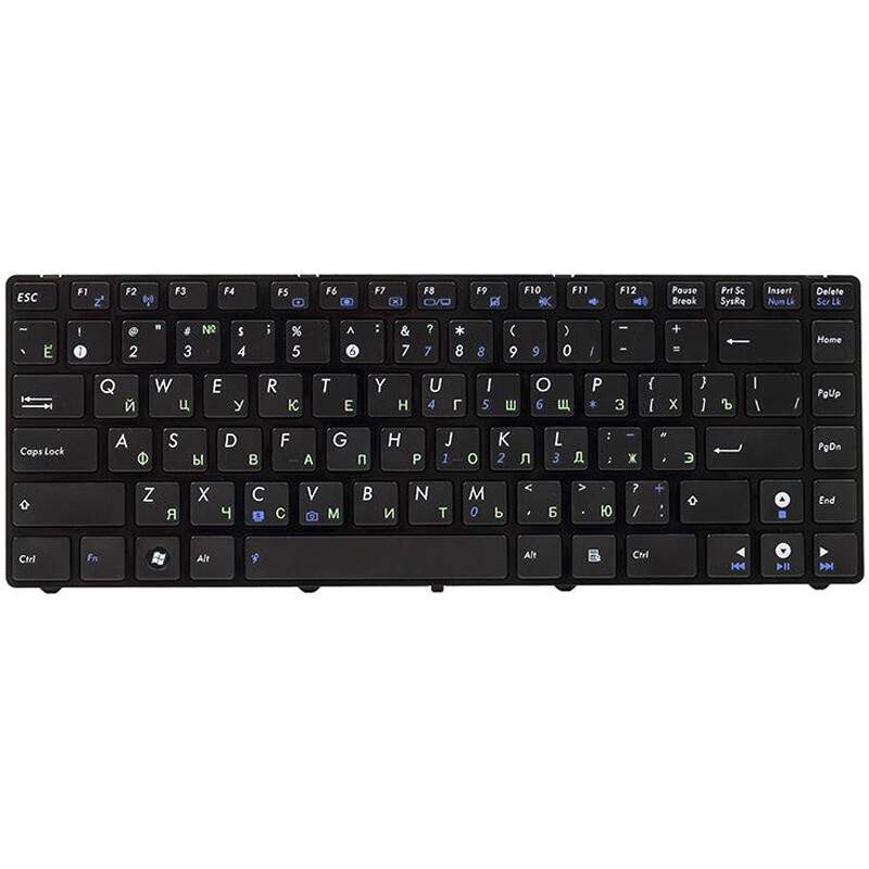 Клавиатура PowerPlant для ноутбука Asus A42, K42, N82 черный, черный фрейм (KB310807)
