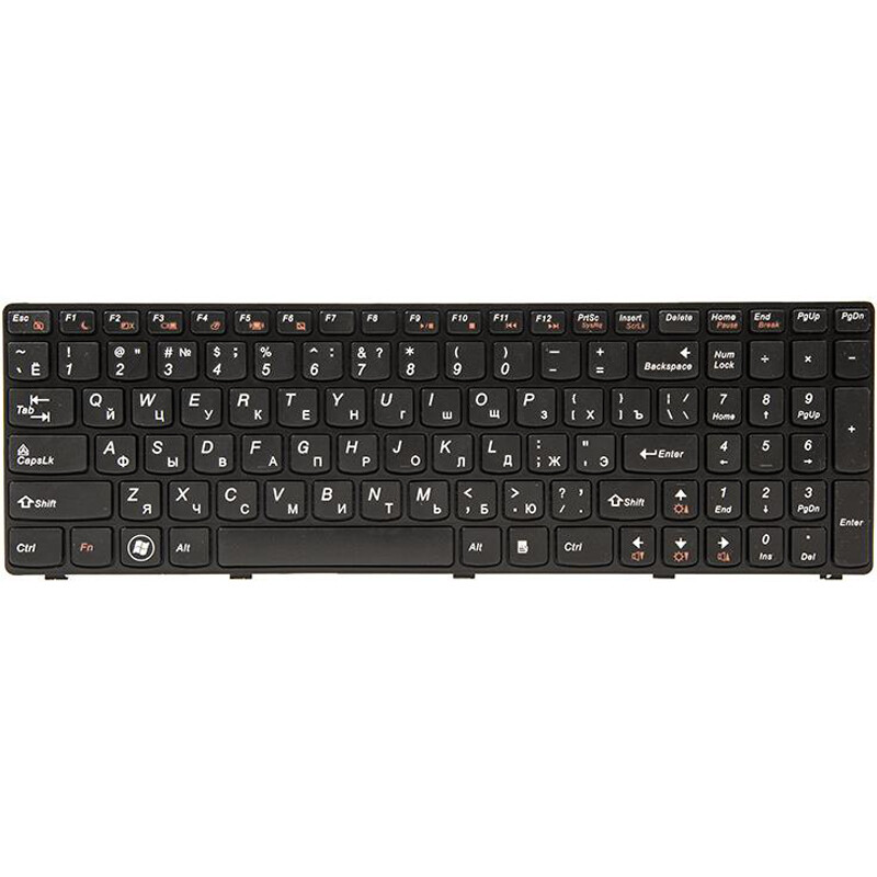 Клавіатура PowerPlant для ноутбука IBM/Lenovo G580, N580 чорний, чорний фрейм (KB311071)