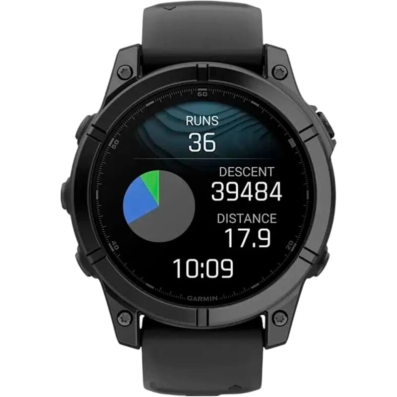 Смарт-годинник Garmin Fenix E 47mm AMOLED Slate Gray Steel with Black Silicone Band (010-03025-01)