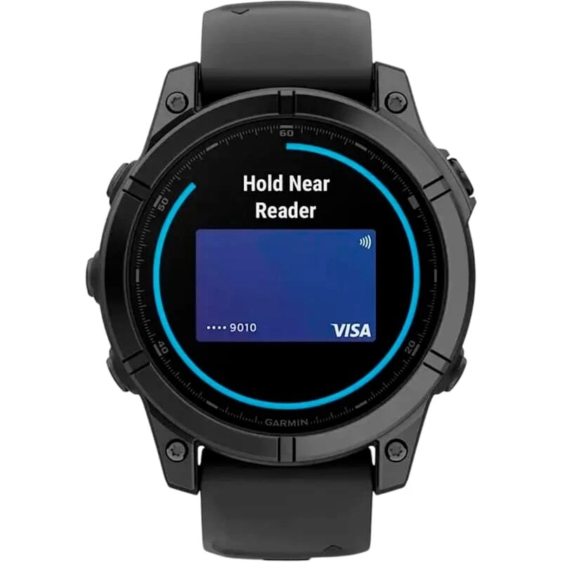 Смарт-годинник Garmin Fenix E 47mm AMOLED Slate Gray Steel with Black Silicone Band (010-03025-01)