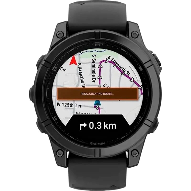 Смарт-годинник Garmin Fenix E 47mm AMOLED Slate Gray Steel with Black Silicone Band (010-03025-01)
