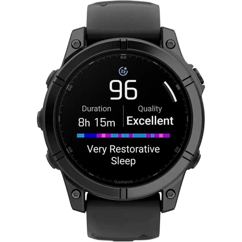 Смарт-годинник Garmin Fenix E 47mm AMOLED Slate Gray Steel with Black Silicone Band (010-03025-01)