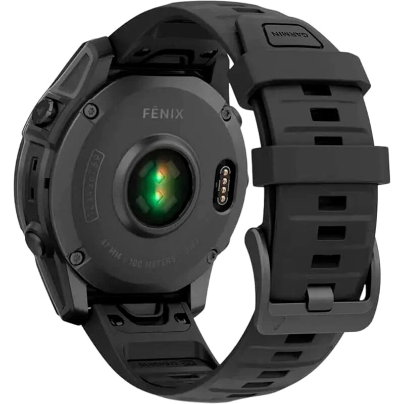 Смарт-годинник Garmin Fenix E 47mm AMOLED Slate Gray Steel with Black Silicone Band (010-03025-01)