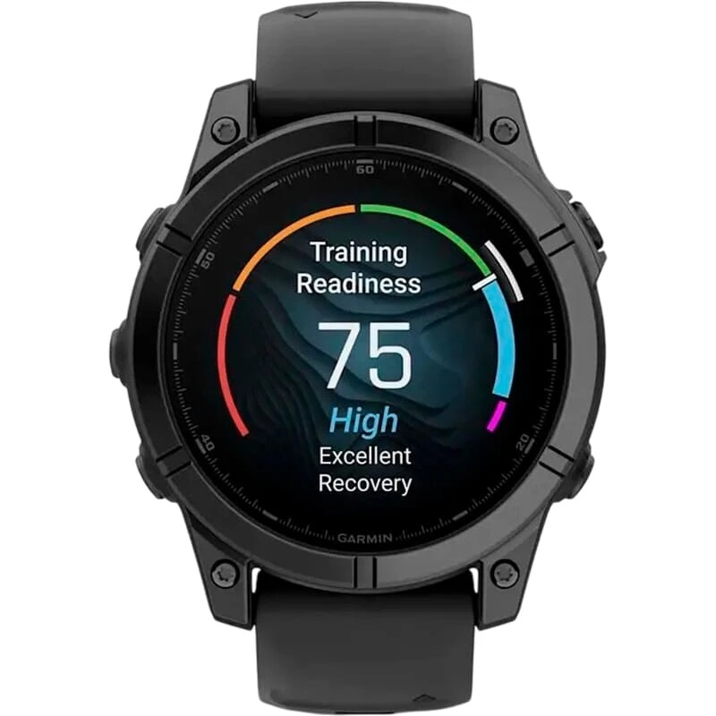 Смарт-годинник Garmin Fenix E 47mm AMOLED Slate Gray Steel with Black Silicone Band (010-03025-01)