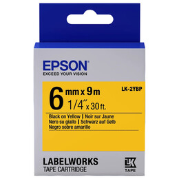 Стрічка Epson LK2YBP Pastel Black/Yellow 6mm/9m (C53S652002)