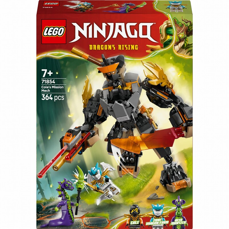 Конструктор LEGO Ninjago Робот Коула для миссии и Дракон Зейн (71854)