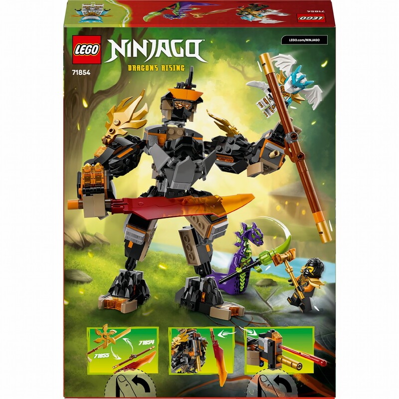 Конструктор LEGO Ninjago Робот Коула для миссии и Дракон Зейн (71854)