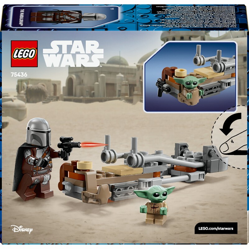 Конструктор LEGO Star Wars Швидкісний мотоцикл Мандалорця й Ґроґу (75436)