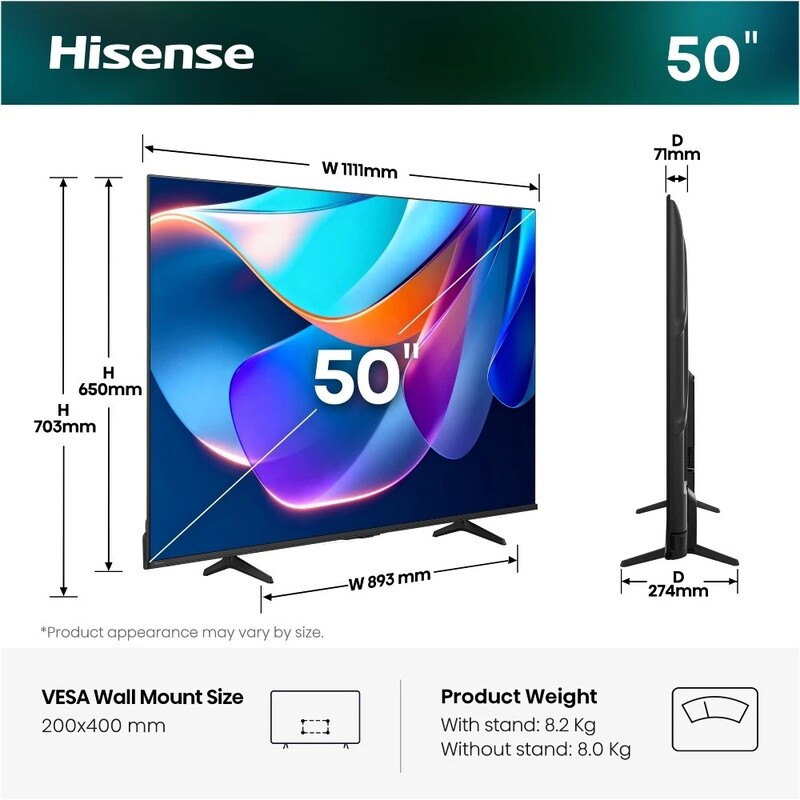 Телевізор Hisense 50A6S