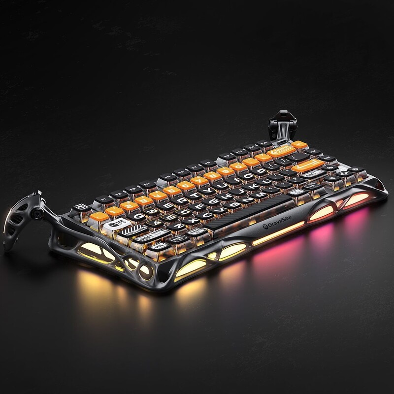 Клавіатура бездротова GravaStar Mercury K1 Pro CyberFlare (GSK1PRO_BO_BLK)