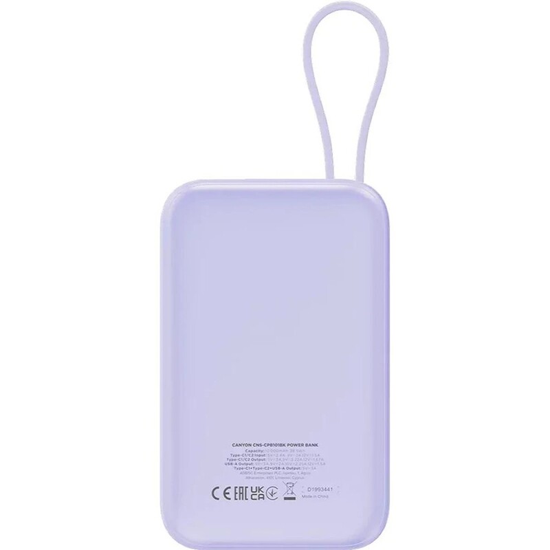 Універсальна мобільна батарея Canyon OnPower 101 10000mAh Purple (CNS-CPB101PU)