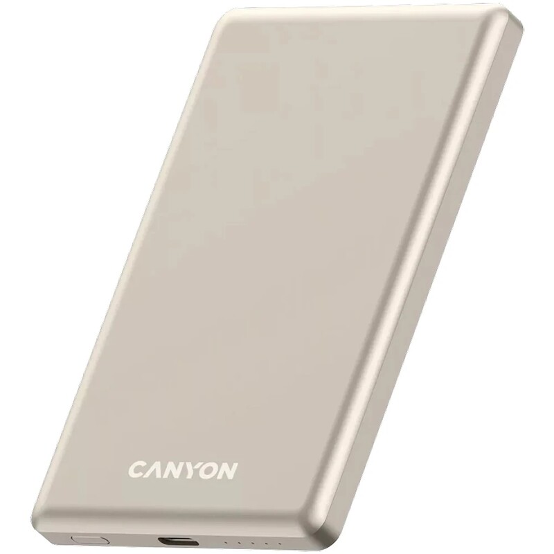 Універсальна мобільна батарея Canyon OnPower 505 Slim Magsafe 5000mAh Beige (CNS-CPB505BE)