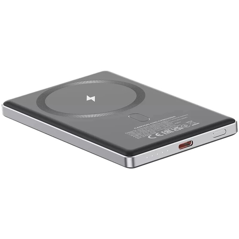 Універсальна мобільна батарея Canyon OnPower 505 Slim Magsafe 5000mAh Dark Grey (CNS-CPB505DG)