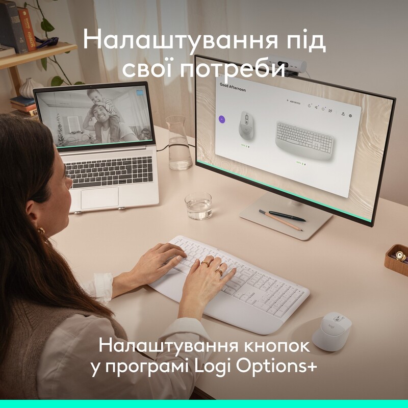 Комплект (клавиатура, мышь) беспроводной Logitech Signature Comfort Plus MK880 White (920-014033)