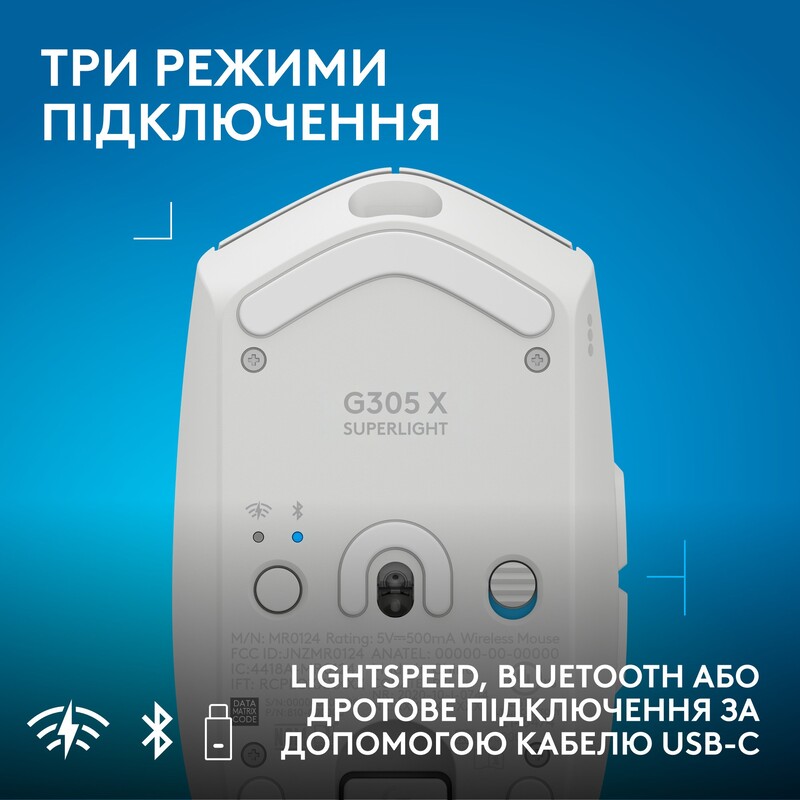 Мышь беспроводная Logitech G305 Superlight White (910-007747)