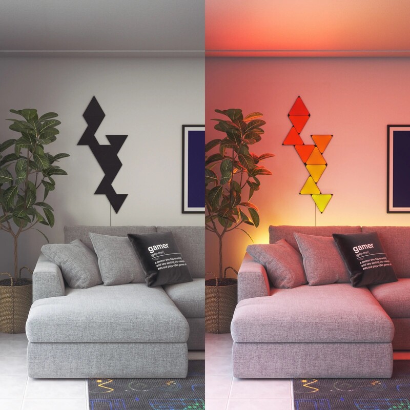 Додаткові панелі Nanoleaf Shapes Ultra Black Mini Triangles Expansion Pack, Apple Homekit, 10 шт. (NL48-1101TW-10PK)