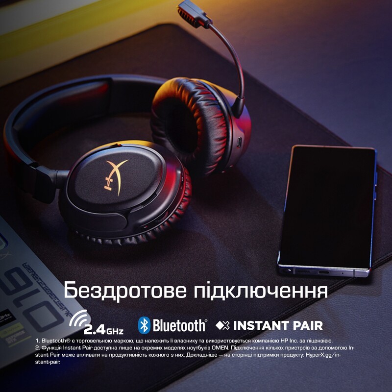 Bluetooth-гарнітура HyperX Cloud Flight 2 Wireless Black (B5VC4AA)