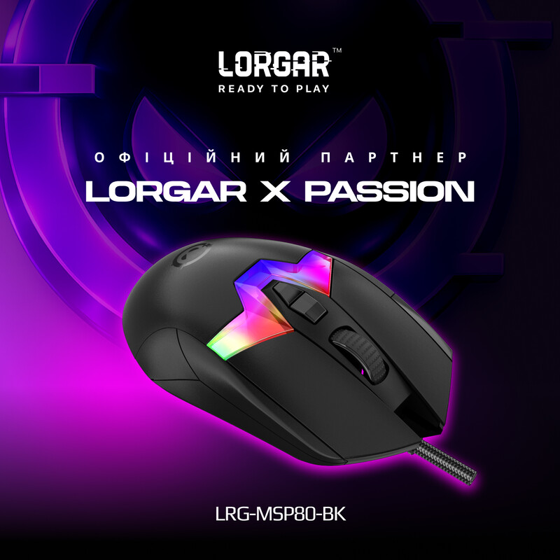 Миша Lorgar Pro MSP80 Wired USB Black (LRG-MSP80-BK)