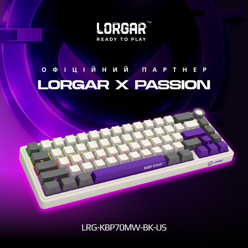 Клавіатура Lorgar Pro KBP70MW Wireless Beige (LRG-KBP70MW-RT-US)