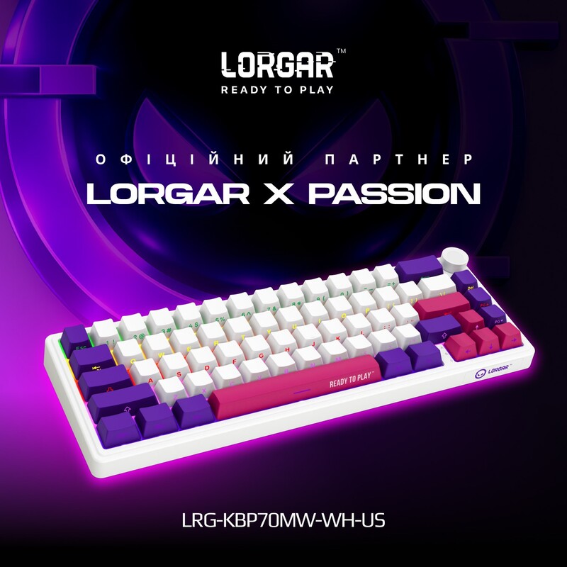 Клавіатура Lorgar Pro KBP70MW Wireless White (LRG-KBP70MW-WH-US)