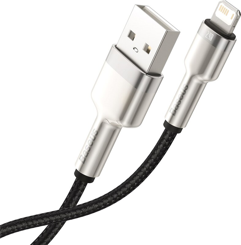 Кабель Baseus Cafule Metal USB-Lightning, 2м Black (CALJK-B01)