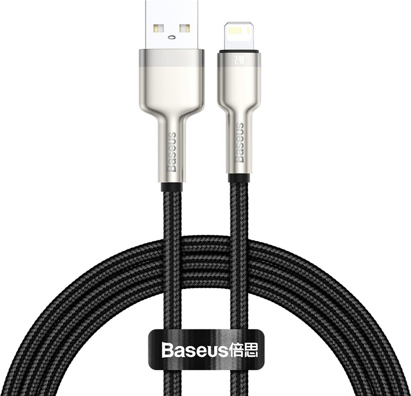 Кабель Baseus Cafule Metal USB-Lightning, 2м Black (CALJK-B01)
