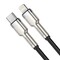 Фото - Кабель Baseus Cafule Metal USB-C-Lightning, 1м Black (CATLJK-A01) | click.ua