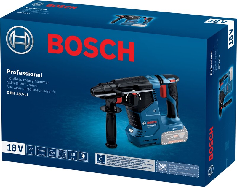 Перфоратор Bosch Professional GBH 187-LI SDS-Plus 18В 1х5Аh (0.611.923.022)