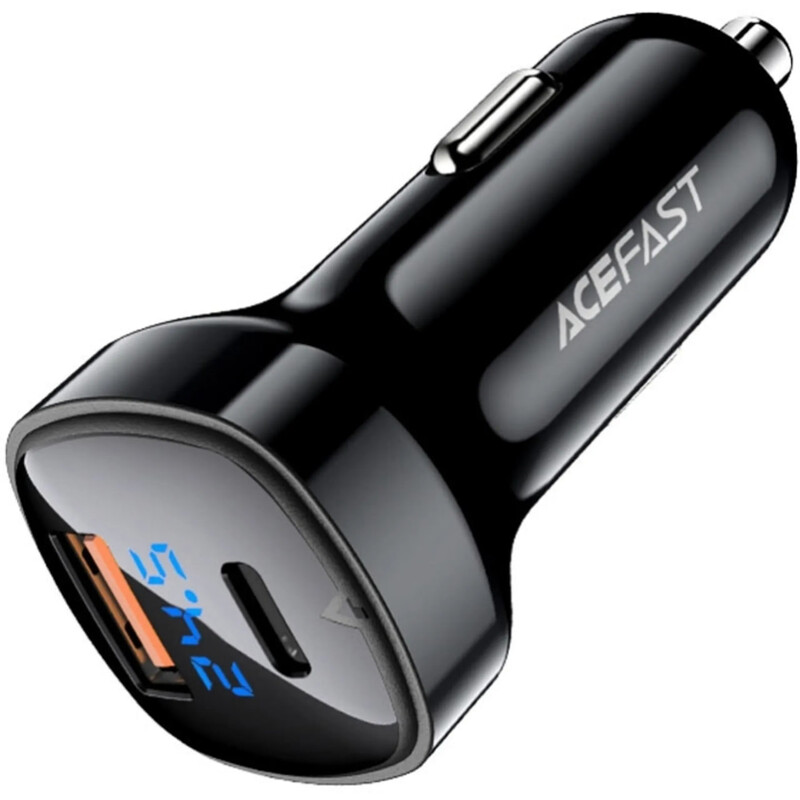 Автомобильное зарядное устройство Acefast B4 (USB-C + USB-A) 66W Black (6974316280392)