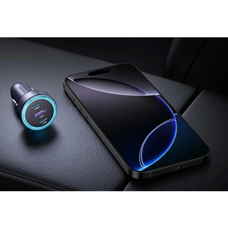 Автомобильное зарядное устройство Ugreen EC307 (2xUSB-C + USB-A) QC 4.0 30W Grey (45843)