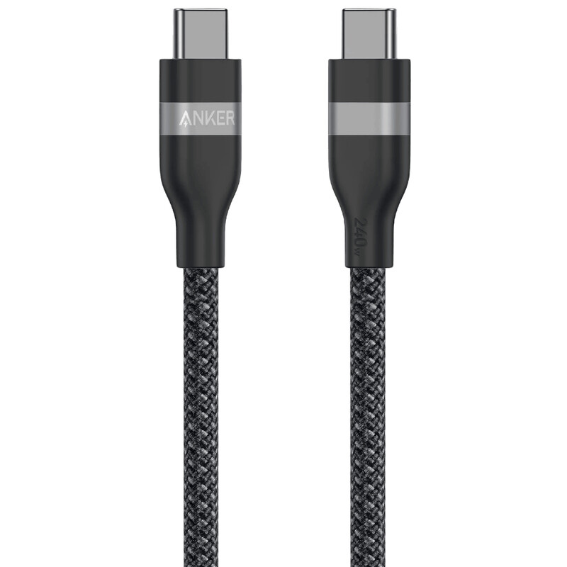 Кабель Anker Upcycled-Braided USB Type-C - USB Type-C (M/M), 240W, 1.8 м, Black (A82E2H12)