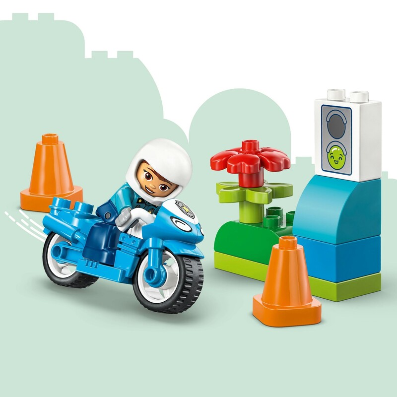 Конструктор LEGO Duplo Town Синій поліцейський мотоцикл (10471)