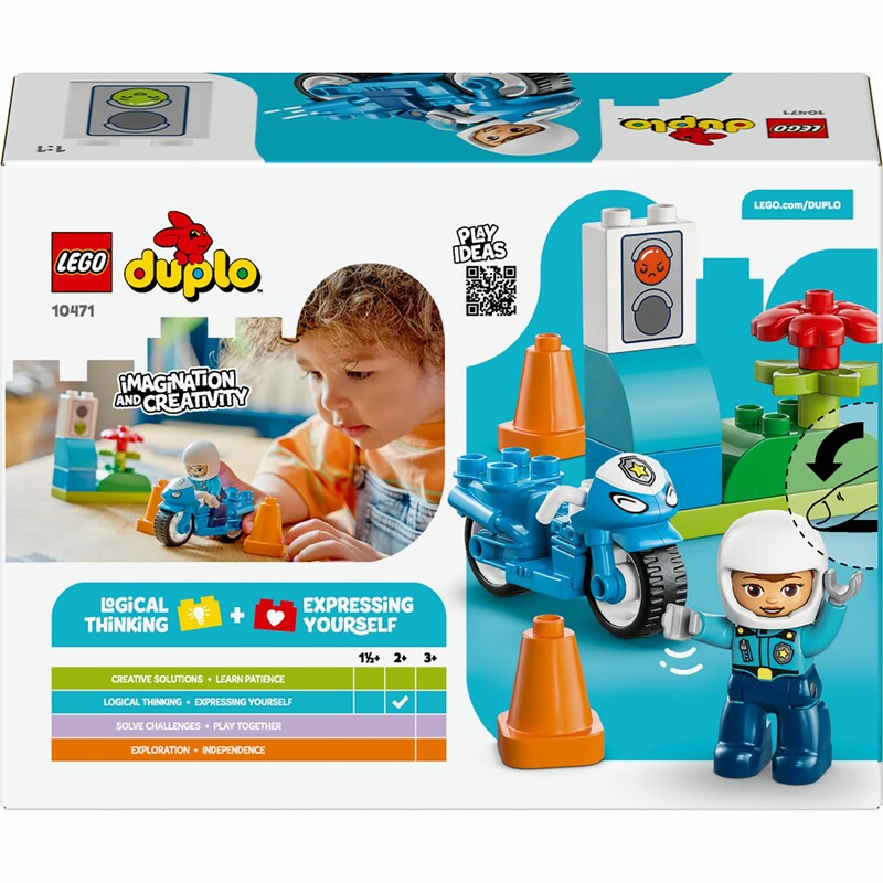 Конструктор LEGO Duplo Town Синій поліцейський мотоцикл (10471)