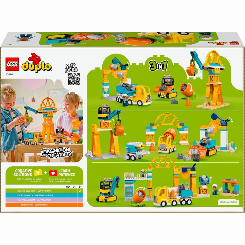 Конструктор LEGO Duplo Town 3-в-1 Будівельний майданчик та техніка (10476)
