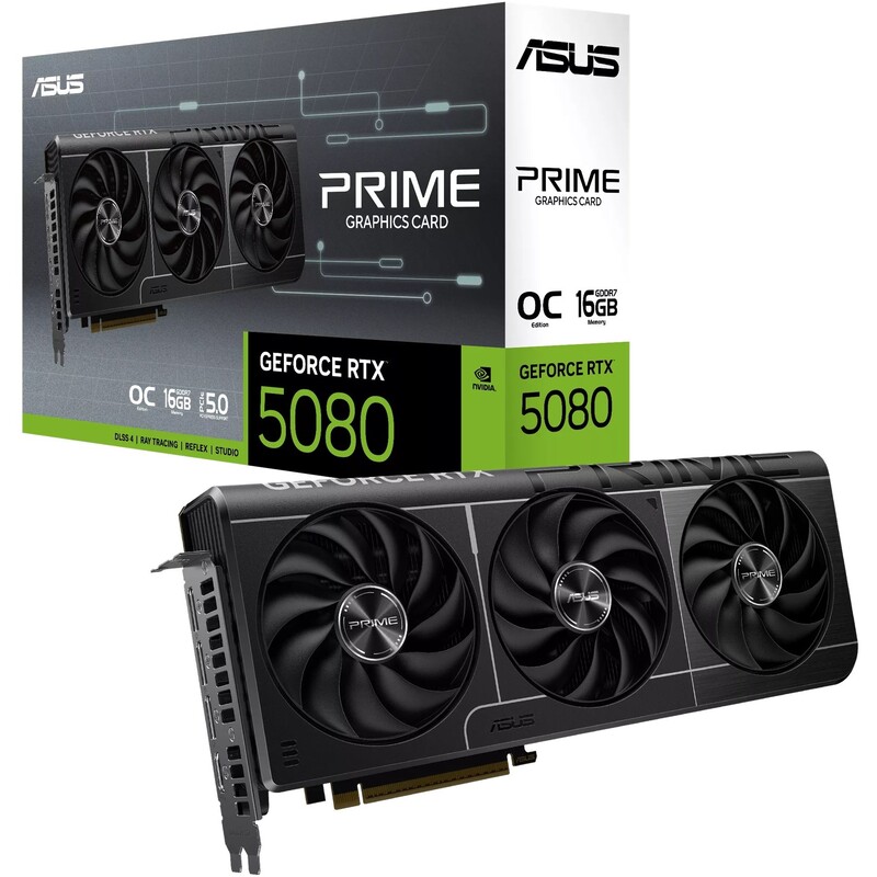 Відеокарта GF RTX 5080 16GB GDDR7 Prime Evo OC Asus (PRIME-RTX5080-O16G-EVO)
