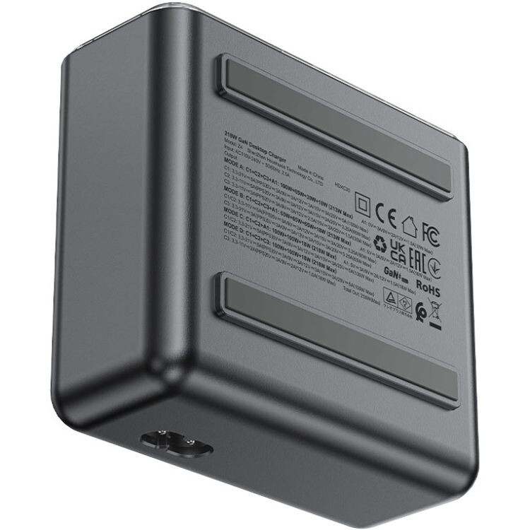Мережевий зарядний пристрій Acefast GaN Z4 Travel 218W USB-A+3xUSB-C Black (6974316282587)
