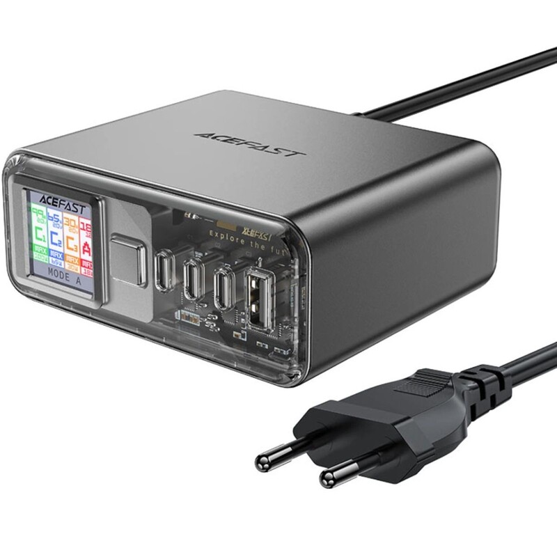 Мережевий зарядний пристрій Acefast GaN Z4 Travel 218W USB-A+3xUSB-C Black (6974316282587)