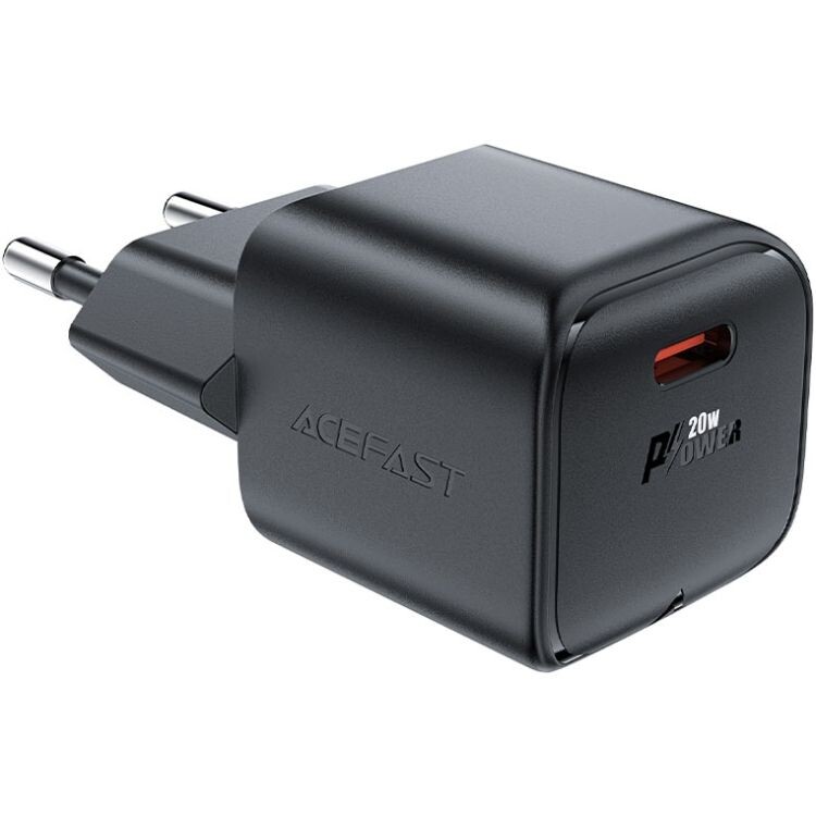 Сетевое зарядное устройство Acefast GaN A73 mini 20W USB-C Black (6974316282648)