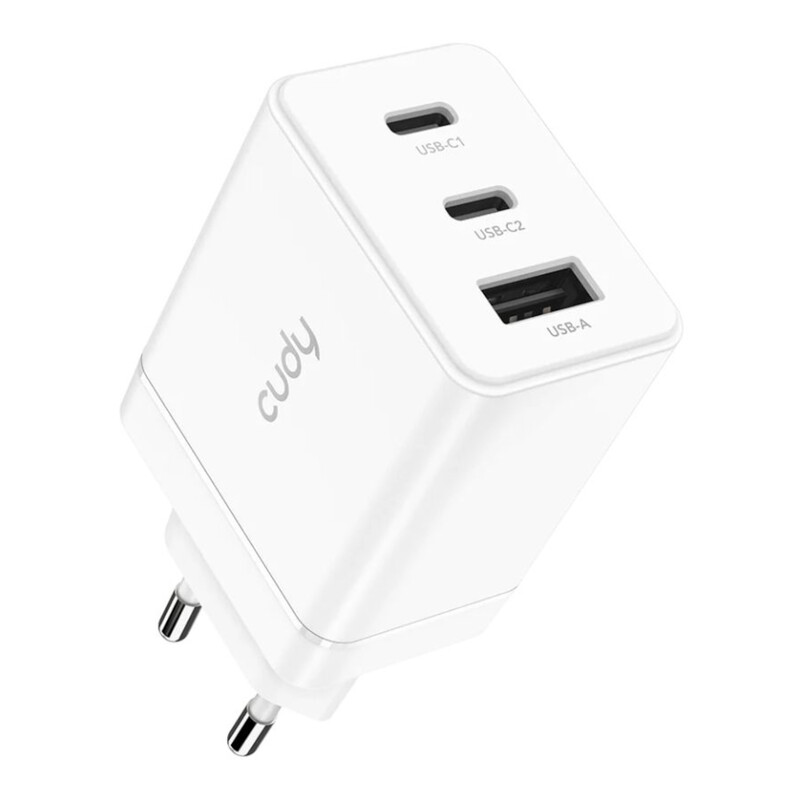 Сетевое зарядное устройство Cudy 67W GaN USB-A+2xUSB-C White (CH67_EU)