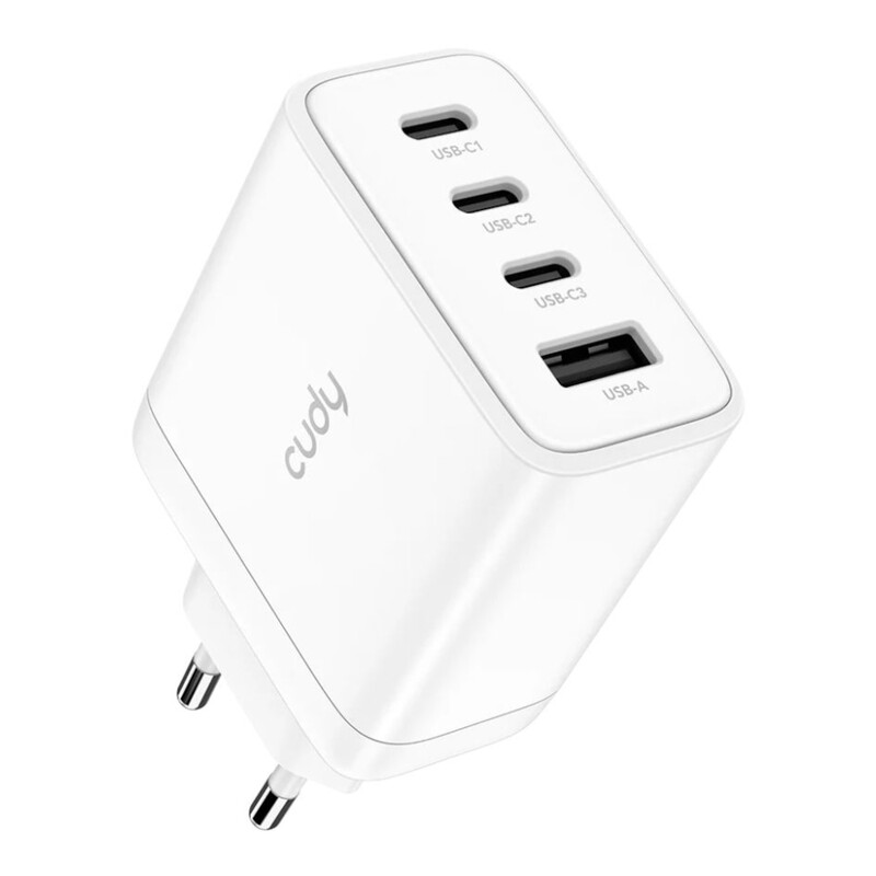 Сетевое зарядное устройство Cudy 70W GaN USB-A+3xUSB-C White (CH70_EU)