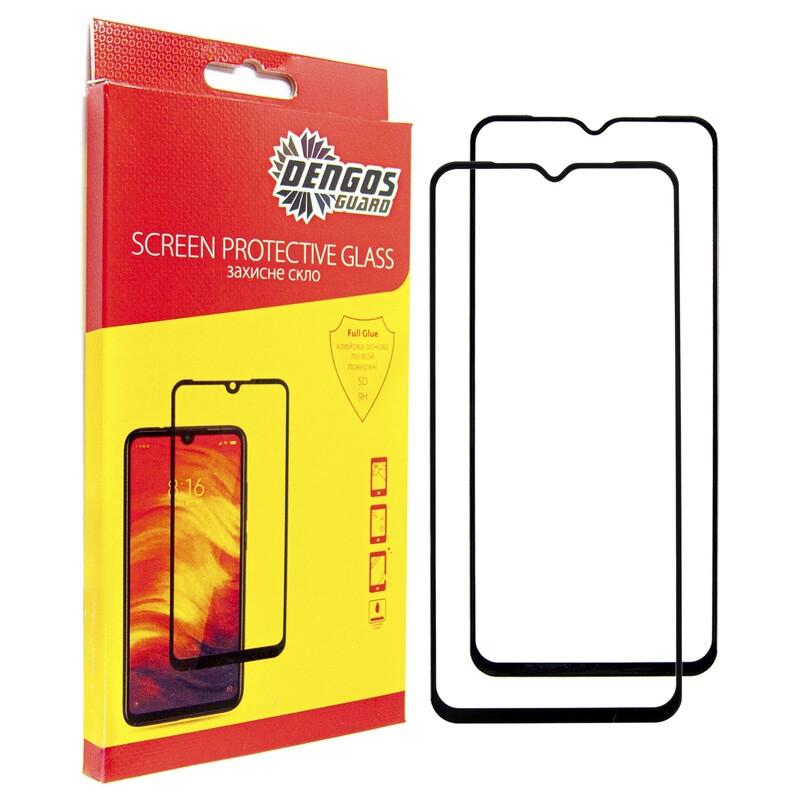 Защитное стекло Dengos для Xiaomi Redmi A7 Pro Black Full Glue (DG-TG2P-102) 2 шт.