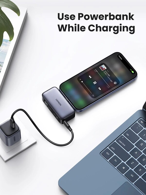 Універсальна мобільна батарея Ugreen PB503 5000mAh, 22.5W, Grey (35338)