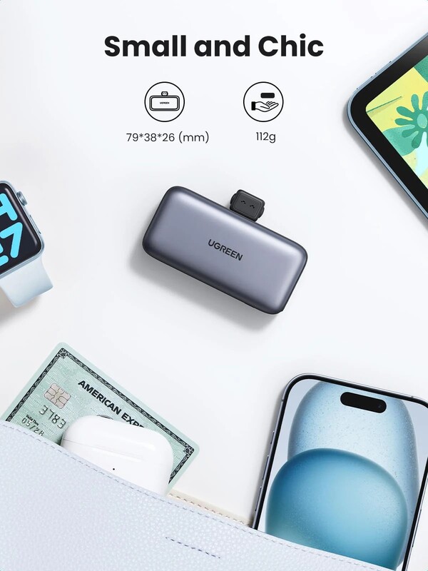 Універсальна мобільна батарея Ugreen PB503 5000mAh, 22.5W, Grey (35338)