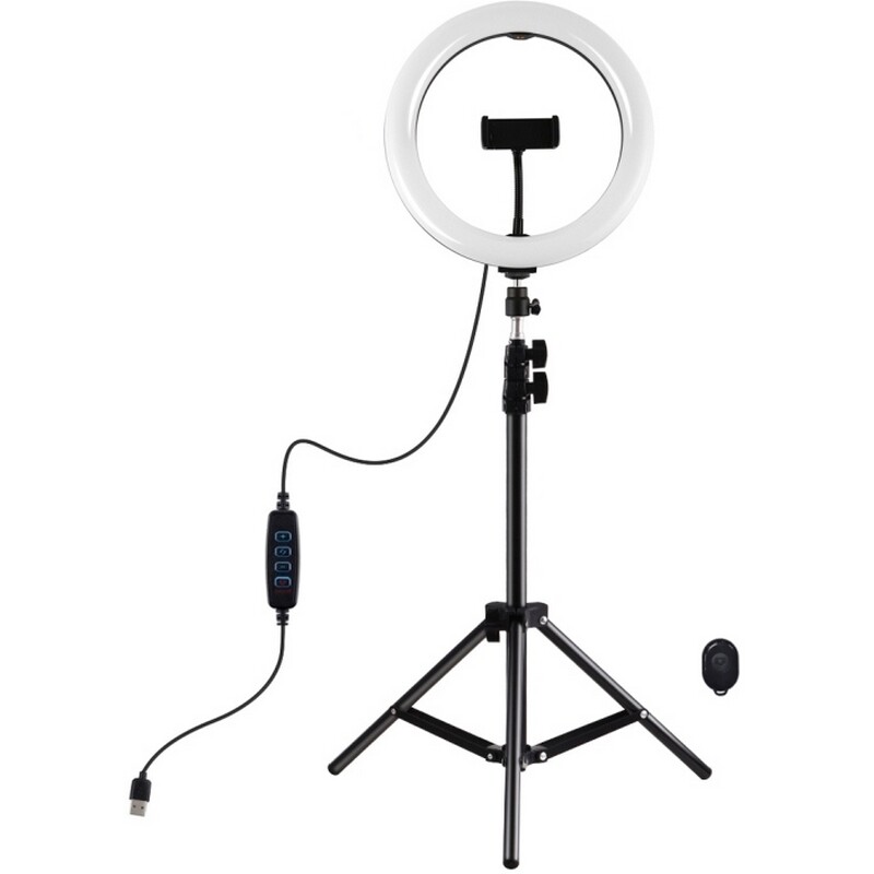 Кільцева USB LED-лампа Puluz PKT3069B 10.2" + штатив 1.1 м
