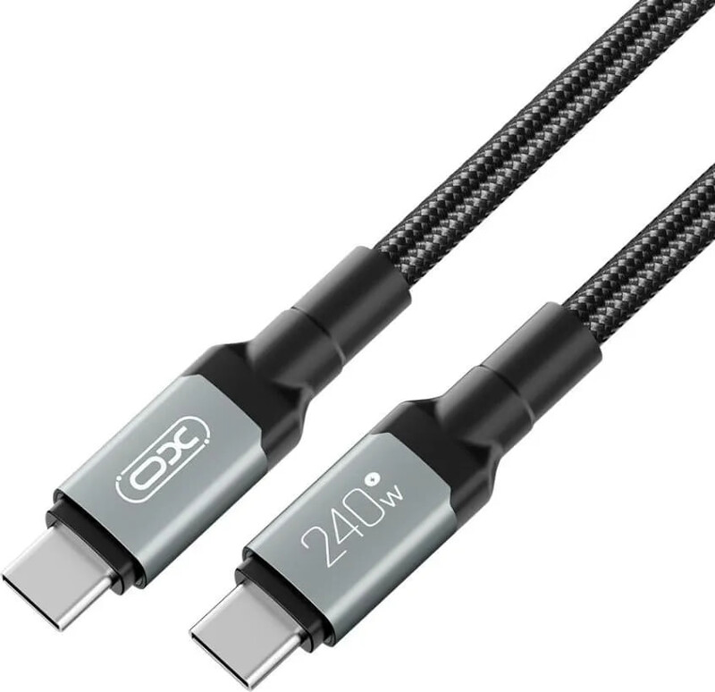 Кабель XO NBQ264A High Power Braided, USB-C - USB-C, (M/M), 240W, 2 м, Black (NBQ264B_С_Black)