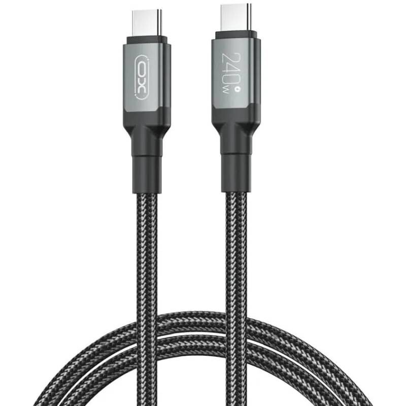 Кабель XO NBQ264A High Power Braided, USB-C - USB-C, (M/M), 240W, 2 м, Black (NBQ264B_С_Black)