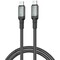 Фото - Кабель XO NBQ264A High Power Braided, USB-C - USB-C, (M/M), 240W, 2 м, Black (NBQ264B_С_Black) | click.ua