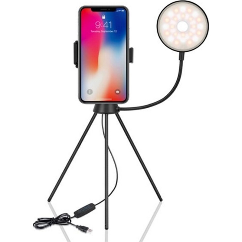Кільцева LED-лампа Puluz SYA0014601 зі штативом для телефону